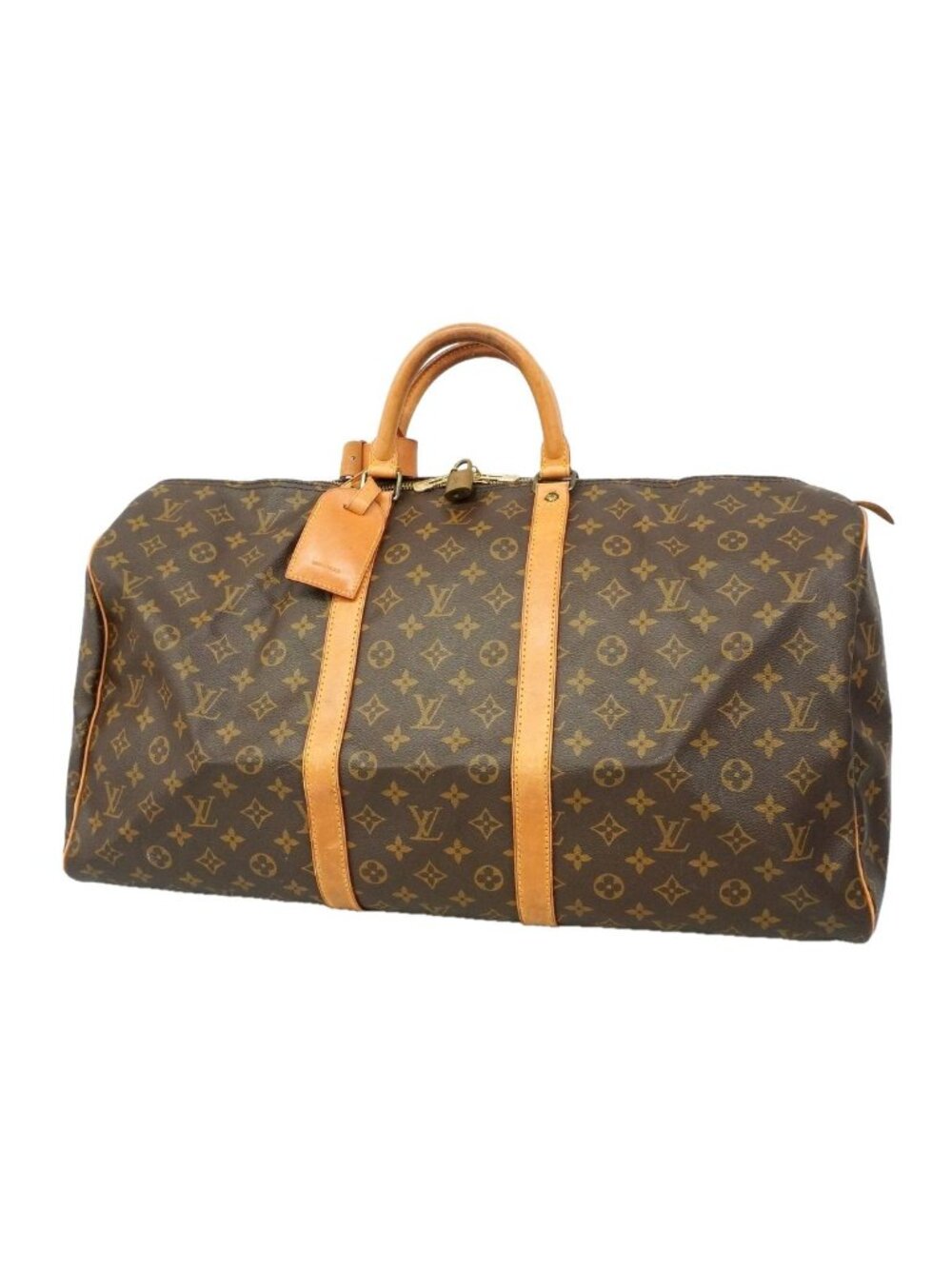 Louis Vuitton Boston Bag Monogram Keepall 55 Brown